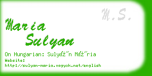 maria sulyan business card